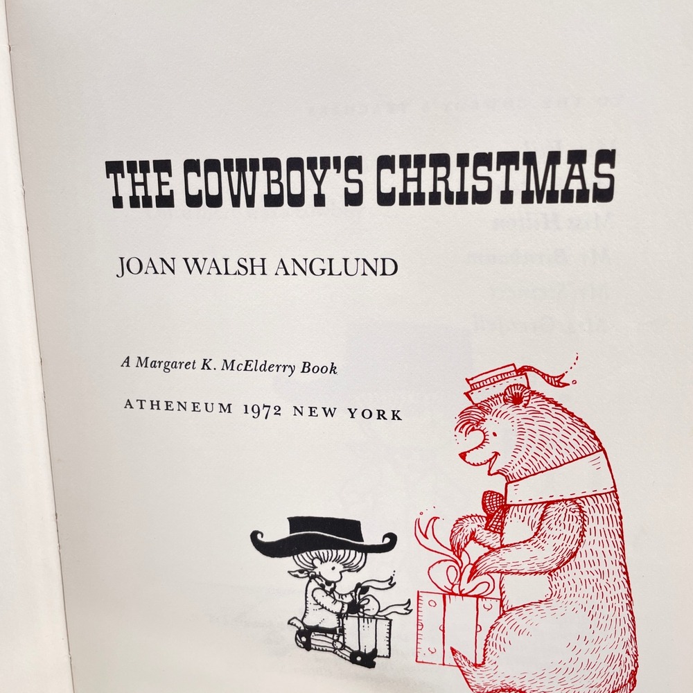 The Cowboy's Christmas Joan Walsh Anglund 1972 Vintage Hardcover Red Cloth Book